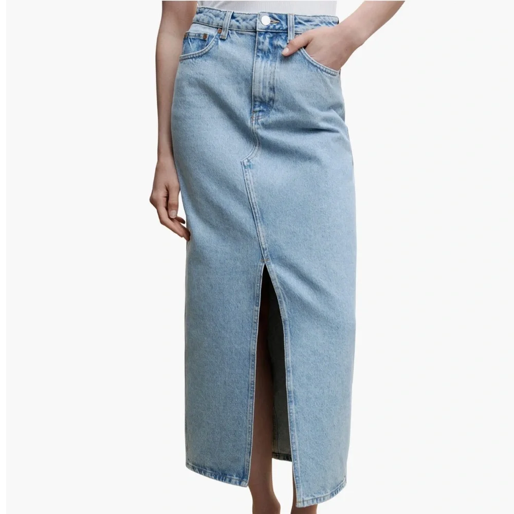 Mango Blue Denim Maxi Skirt - Picture 5 of 10